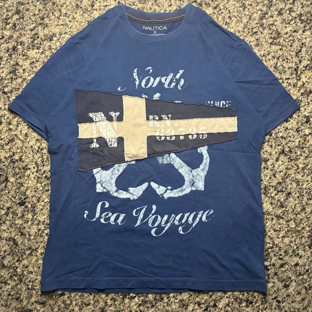 Nautica North Sea Voyage Blue Graphic T-Shirt